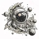 torn skin with outer space theme tattoo design idea
