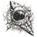 torn skin with outer space theme tattoo design idea