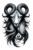 Aries Virgo pisces sign mixed tattoo design idea
