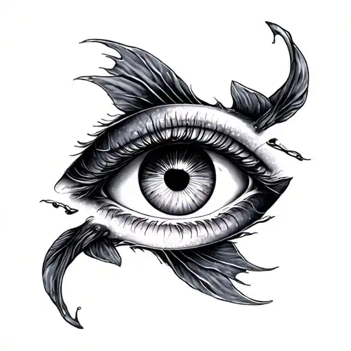 a subtle feminine tattoo based on this poem: you fit into melike a hook into an eyea fish hookan open eye tattoo design idea