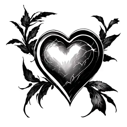 heart on shoulder anime sleeve tattoo design idea