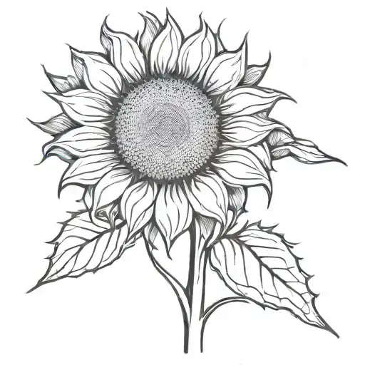 simple sunflower no stem tattoo design idea