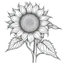 simple sunflower no stem tattoo design idea