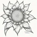 simple sunflower no stem tattoo design idea