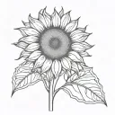 simple sunflower no stem tattoo design idea