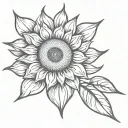 simple sunflower no stem tattoo design idea