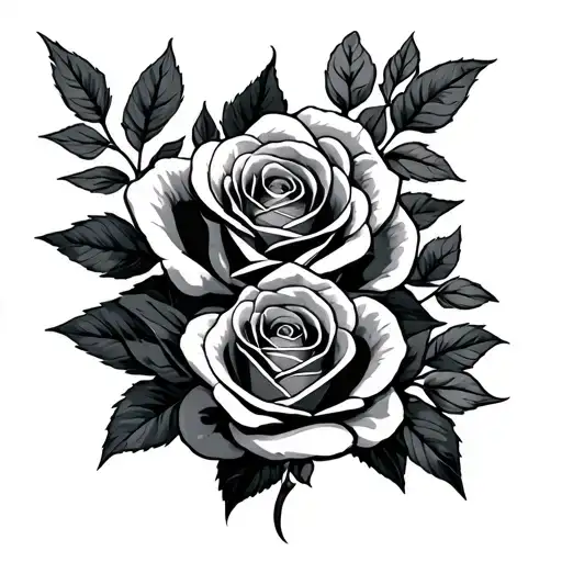 badass tiwaz with roses tattoo design idea