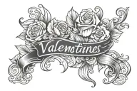 valentine's first name tattoo design idea
