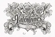 valentine's first name tattoo design idea