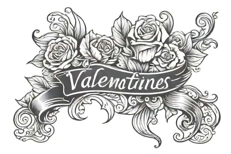 valentine's first name tattoo design idea