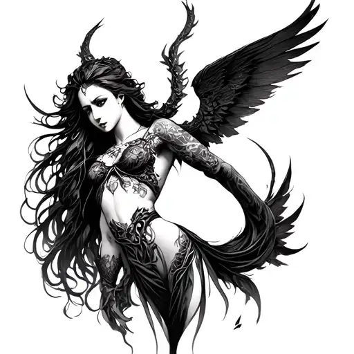 nemesis goddess of revenge tattoo design idea