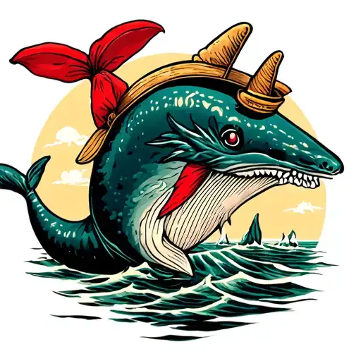 sailor Jerry narwhal companion tattoo design idea