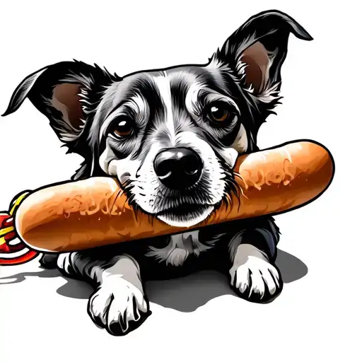 hot dog wearing tattoo design idea