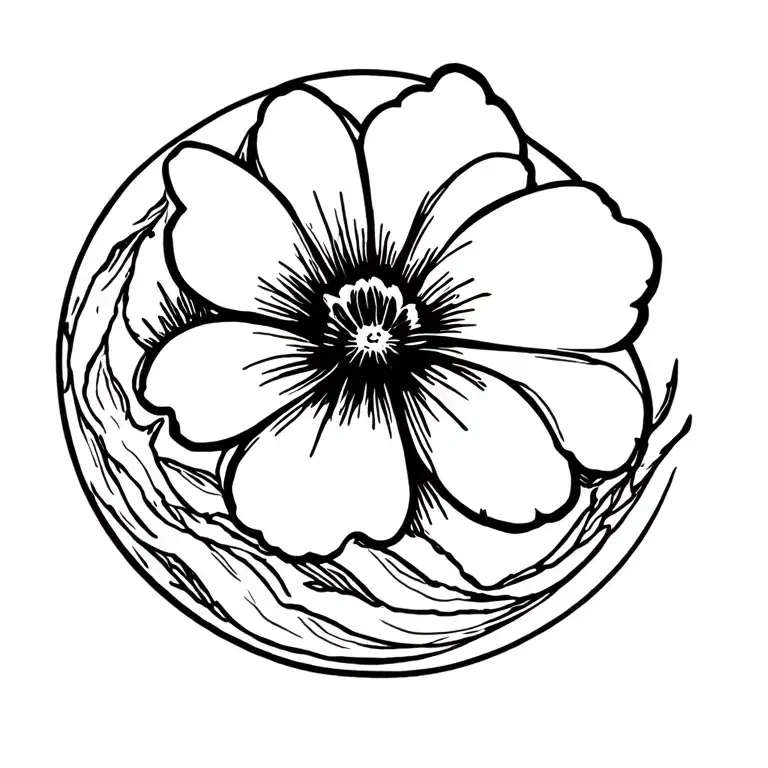 moon pansy tattoo design idea