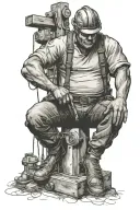 lineman working on a power tattoo design idea