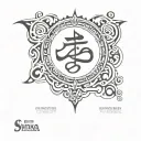 sanskrit shloka with artwork tattoo design idea
