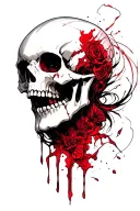 Dark hurt broken skull tattoo design idea