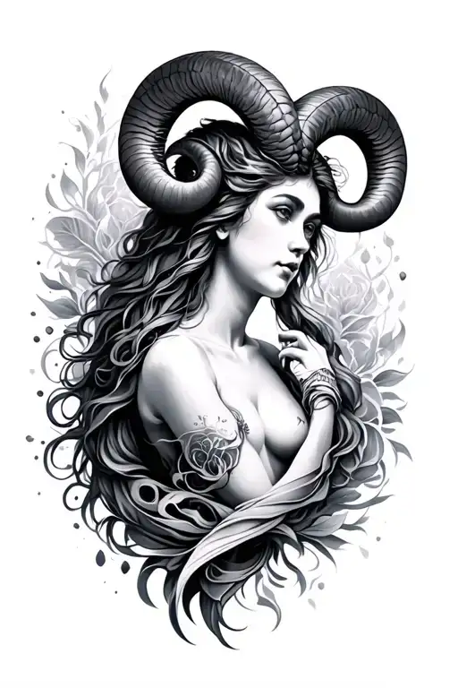 aries and Aquarius  tattoo design idea