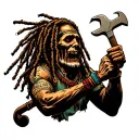 "Indigenous Plumbing " dreadlock Native American plumber holding a wrench tattoo design idea