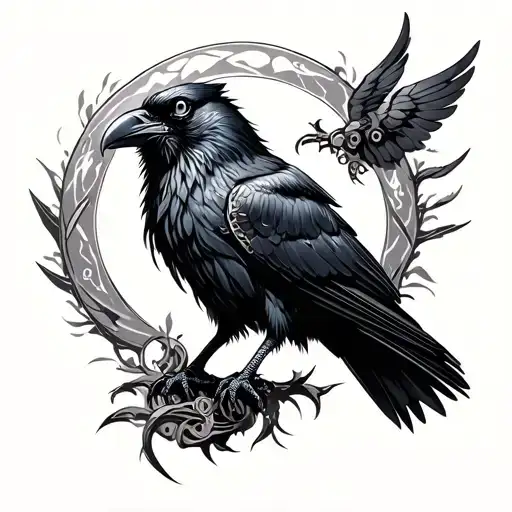 A steampunk Raven tattoo design idea