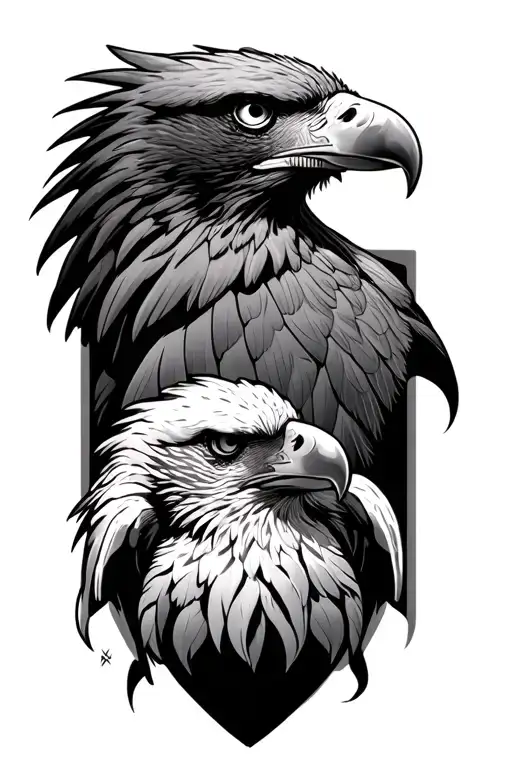 eagle and chance tattoo design idea