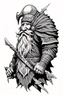 dwarven warrior tattoo design idea