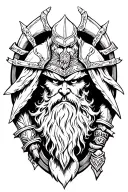 dwarven warrior tattoo design idea