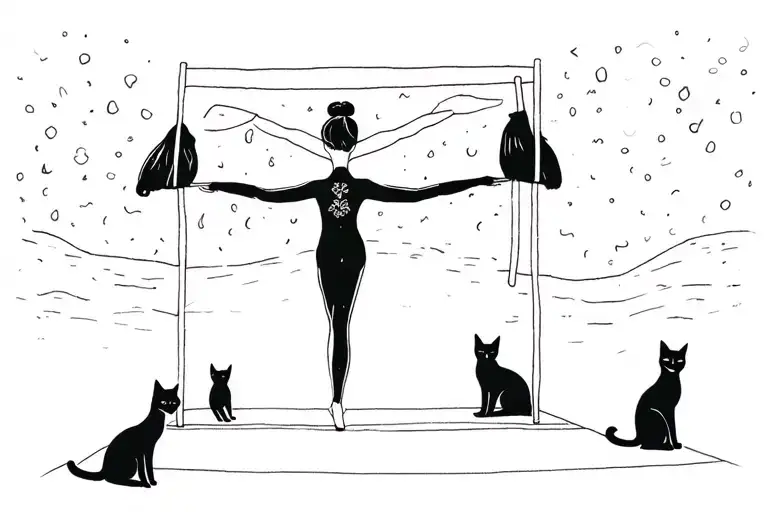 Adrianna, December 15, 1996, poleuse, gymnast, callisthenics, 3 black cats, lucky tattoo design idea