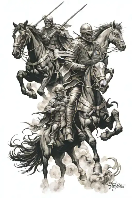 4 horsemen of the apocalypse tattoo design idea