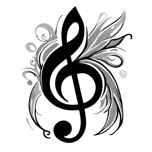 bass clef symbol tattoo design idea