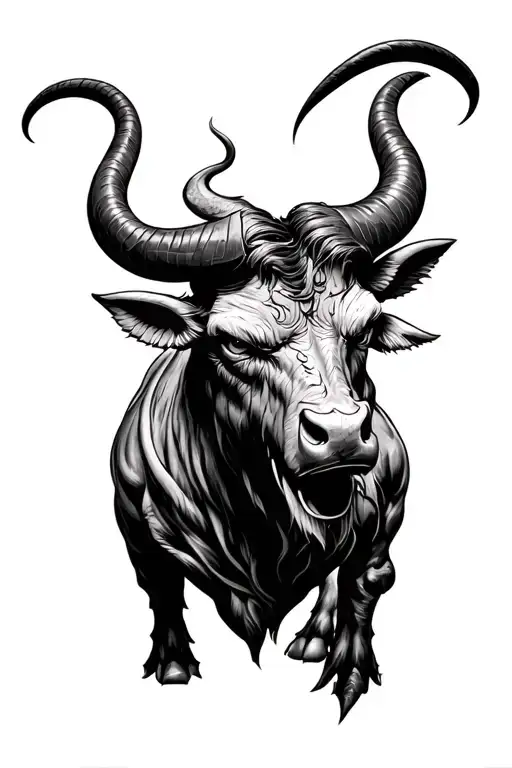 minotaur zodiac realistic tattoo design idea