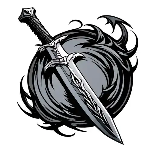 sword from the game monster hunter tattoo design idea