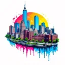 cincinnati skyline tattoo design idea