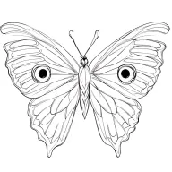 Create a design of a butterfly with owl eyes on one of the wings tattoo design idea