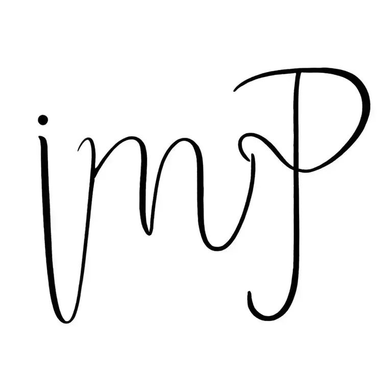 infinity met letter n en j written in calligraphy tattoo design idea