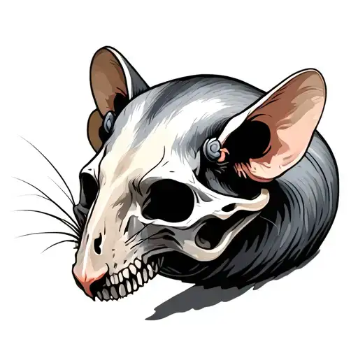 rat skulls tattoo design idea