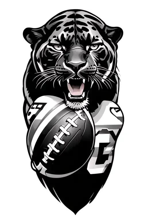 Panther full body American Football  tattoo design idea