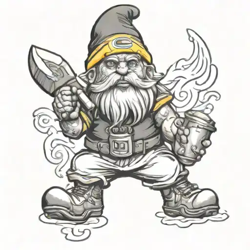 green bay packers gnome tattoo design idea
