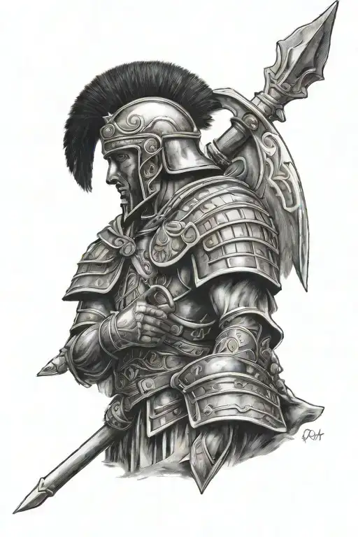 Roman soldier tattoo design idea