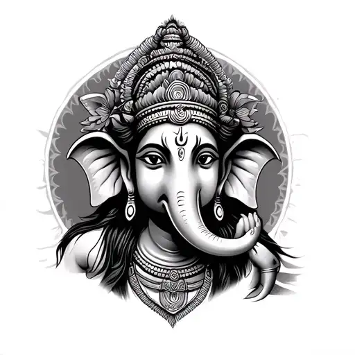 Shiva god and Ganesha tattoo tattoo design idea