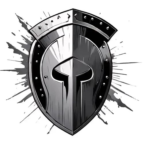 spartan shield tattoo design idea