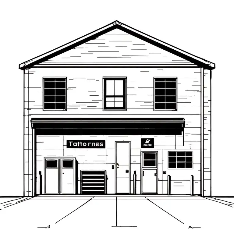 huge storage facility with the happiest customers tattoo design idea