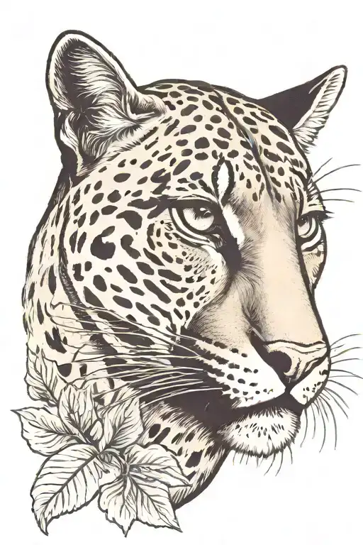 black cougar tattoo design idea