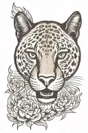 black cougar tattoo design idea