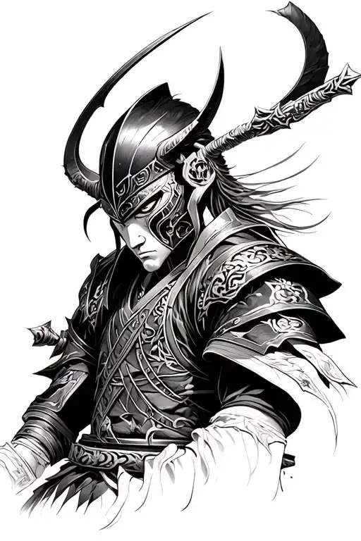 yoshimitsu from soul calibur tattoo design idea