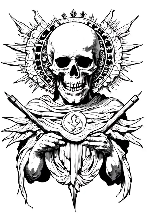 death simbol death or loved one strength god Hermes tattoo design idea
