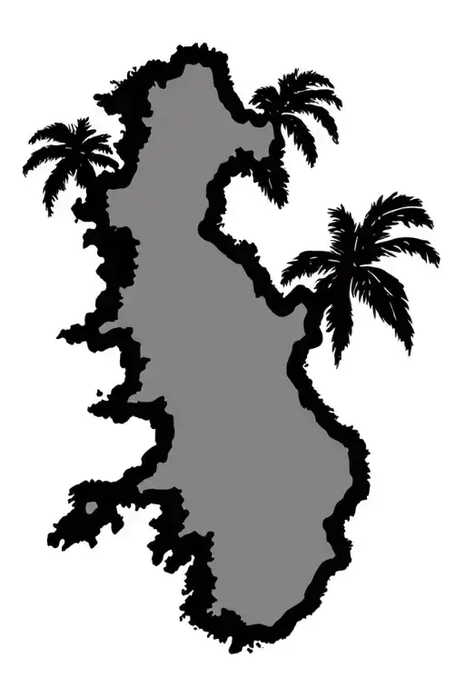 Hawaiian chain island map tattoo design idea