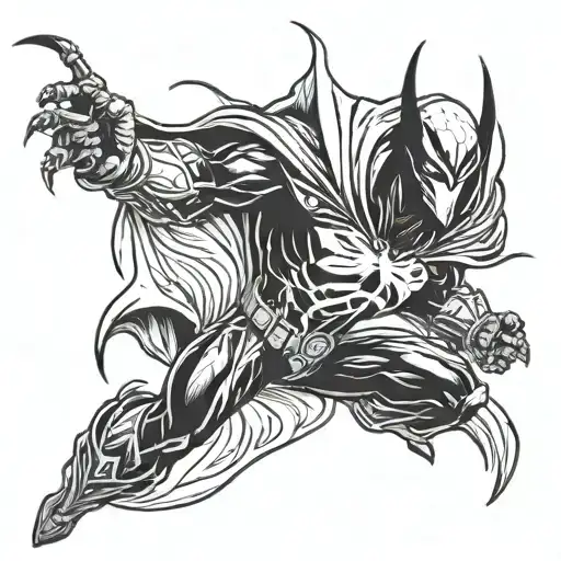 spawn comic hero tattoo design idea