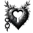 heart lock with heart keyhole design tattoo design idea