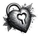 heart lock with heart keyhole design tattoo design idea